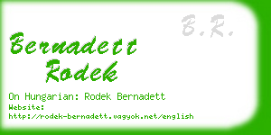 bernadett rodek business card